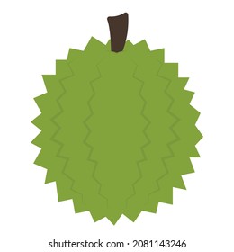 Cute Cartoon Durian icon vector clip art illustration image design for kids and children books for learning fruits and alphabet