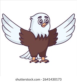 Cute cartoon eagle animal illustration, Flat Cartoon Style design for Web, Flayer, Sticker, Landing Page, banner