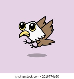 cute cartoon eagle animal vector illustration for children's book or mascot logo