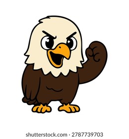 A cute cartoon eagle icon element with a simple design, a sharp yet adorable expression, and clean vector style, perfect for stickers, decorations, and animal-themed designs.
