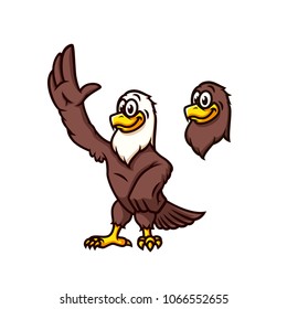 Cute cartoon eagle. Vector clip art illustration. Easy to edit colors