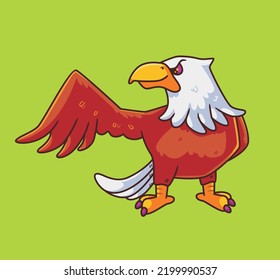 cute cartoon eagle wings. isolated cartoon animal illustration vector