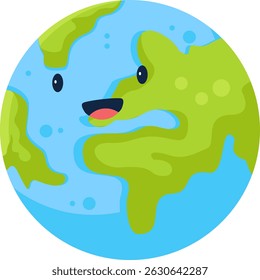 cute cartoon earth vector illustration	
