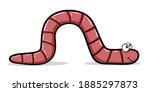 Cute Cartoon Earthworm vector illustration
