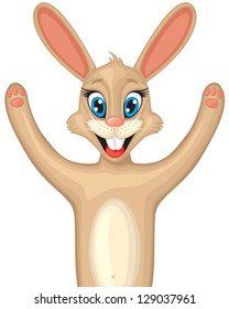 Cute cartoon easter bunny portrait