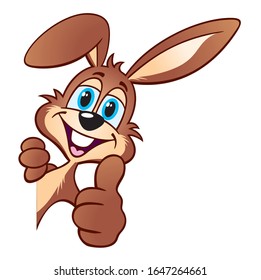 caricatura linda, pulgar de conejito de Pascua