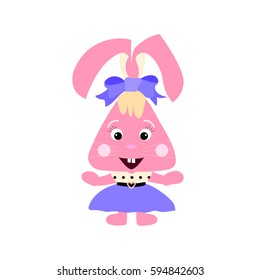 Cute cartoon easter bunny vector illustration EPS10