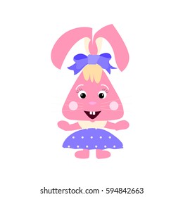 Cute cartoon easter bunny vector illustration EPS10