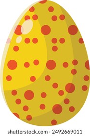 Cute Cartoon Easter Eggs Illustration. Isolated on White Background