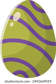 Cute Cartoon Easter Eggs Illustration. Isolated on White Background