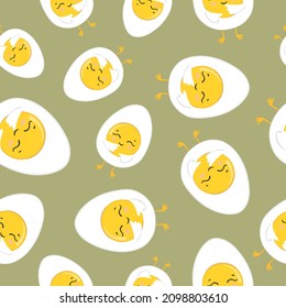 Cute Cartoon Ei nahtloses Muster. Stoffdruck, Verpackungspapier-Design.