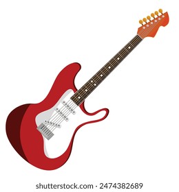 Cute cartoon Electric guitar jazz instrument clipart page for kids. Vector illustration for children. Vector illustration of Electric guitar jazz instrument on isolated white background.

