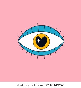 Elemento de dibujos animados en estilo retro. Hippie, psicodélico, groove, retro y vintage. Ilustración del vector