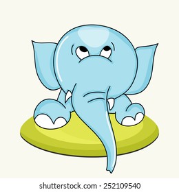 A cute cartoon of an elephant.