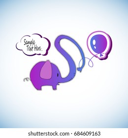 cute, cartoon, elephant, baby, vector, illustration, animal, child, design, character