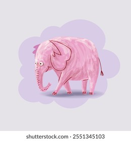 Cute cartoon elephant character vector illustration. Wildlife, zoo animal collection.