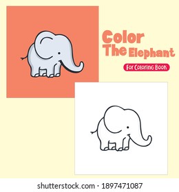 Cute cartoon elephant. Coloring and colorful clipart characters. Childish designs for t shirt print, icon, logo, label, patch or sticker. Vector illustration.ai