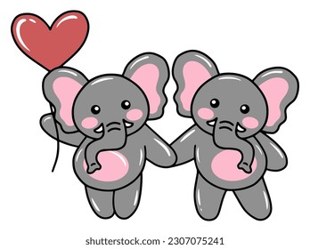 Cute cartoon Elephant drawing illustration