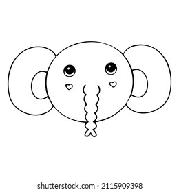 Cara de elefante de dibujos animados, icono vectorial