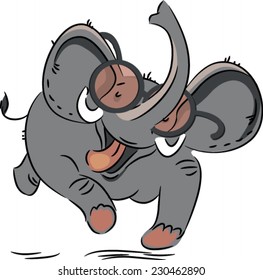Cute cartoon elephant with glasses