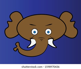 cute cartoon elephant head. it can be used for t-shirt print , logo printing on cards , web and mobile.