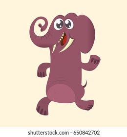 Cute cartoon elephant icon. Vector illustration with simple gradients. Great design for print