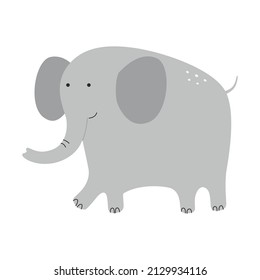 Cute cartoon elephant isolated on white background