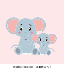 A cute cartoon elephant, perfect for kids' illustrations and nature-themed artwork.