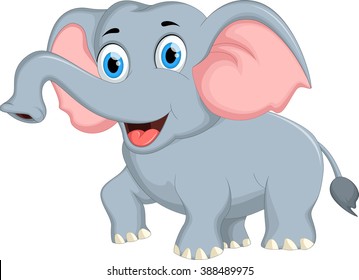 Cute cartoon elephant posing