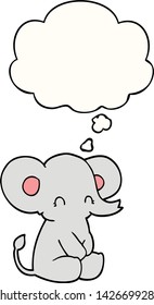 bonitinho elefante de desenho animado com bolha de pensamento