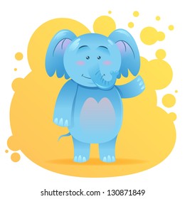 Cute cartoon elephant toy vector card