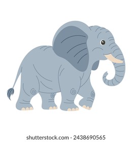 Cute cartoon elephant vector children's vector illustration in flat style. For poster, greeting card and children's design