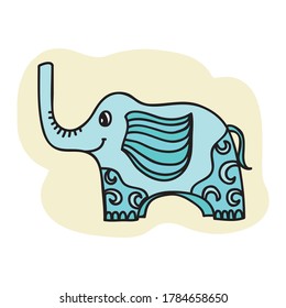 Cute cartoon elephant. Vector illustration