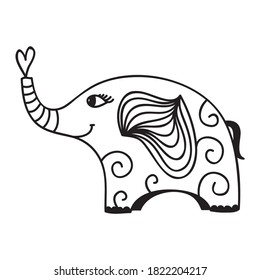 Cute cartoon elephant. Vector illustration