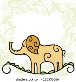 Un tierno elefante de dibujos animados. Ilustración del vector