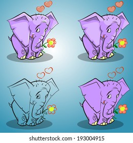 Cute cartoon elephant. Vector illustration.