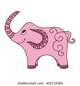 Cute cartoon elephant. Vector illustration.