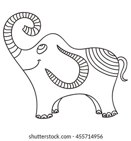Cute cartoon elephant. Vector illustration.