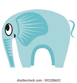 Cute cartoon elephant. Vector illustration.