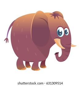 Cute cartoon elephant. Vector illustration. 