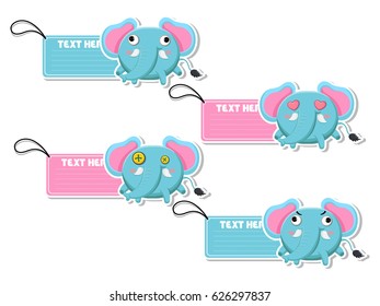 Cute cartoon Elephants vector your text here