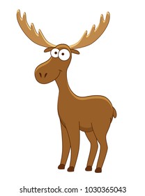 Cute cartoon elk. Vector illustration isolated on white background. Forest animals. woodland animals.