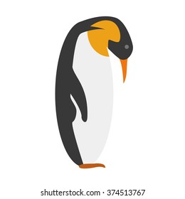 Cute Cartoon Emperor Penguin Vector Illustration