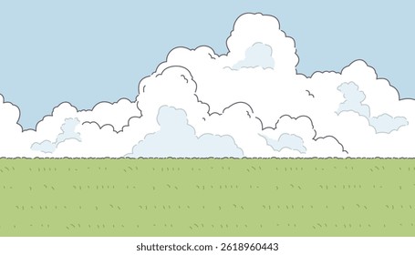 cute cartoon empty green field background