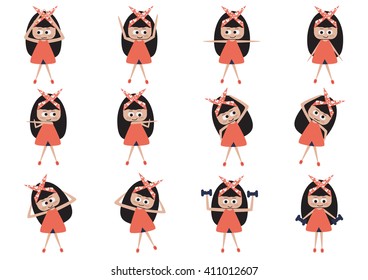 Cute cartoon with exercise in a different manner.