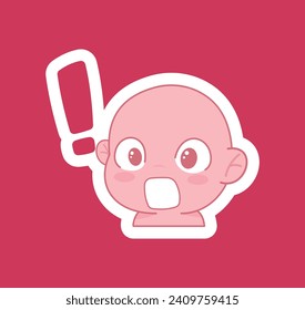 Cute Cartoon Expression Emoji Charakter Vektordesign Kunst für Aufkleber