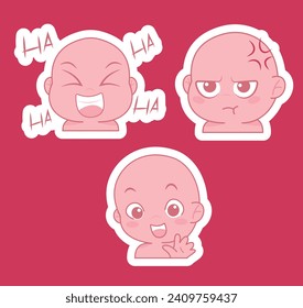 Cute cartoon expression emoji character vector design art for stickers
