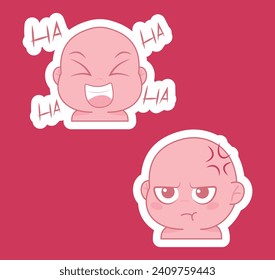 Cute cartoon expression emoji character vector design art for stickers