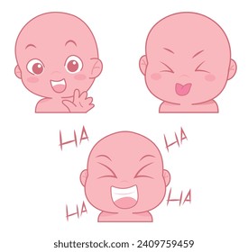 Cute cartoon expression emoji character vector design art for stickers