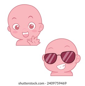 Cute cartoon expression emoji character vector design art for stickers